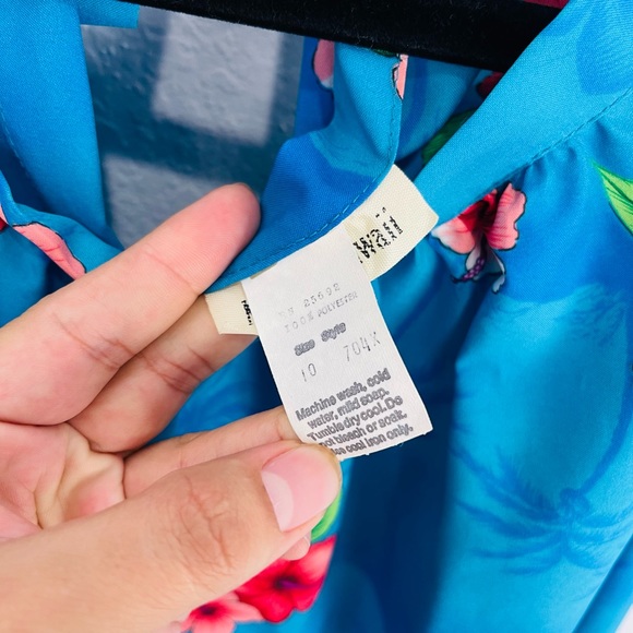 Hawaiian Tropical Halter Mini Loose Fit Dress - Picture 4 of 5